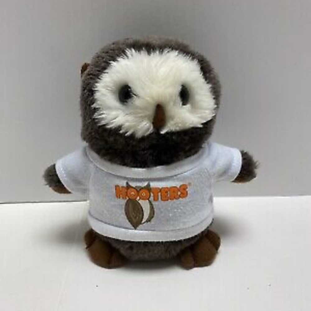 Hooters Plush Owl with White Shirt Brand New in bag